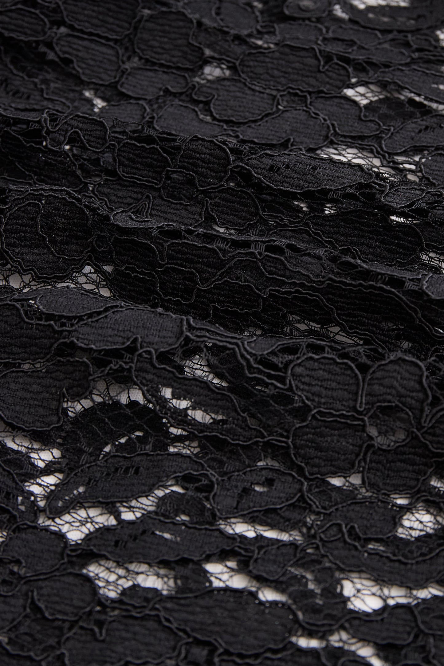 Black Faux Leather Bodycon Dress with Lace Hem