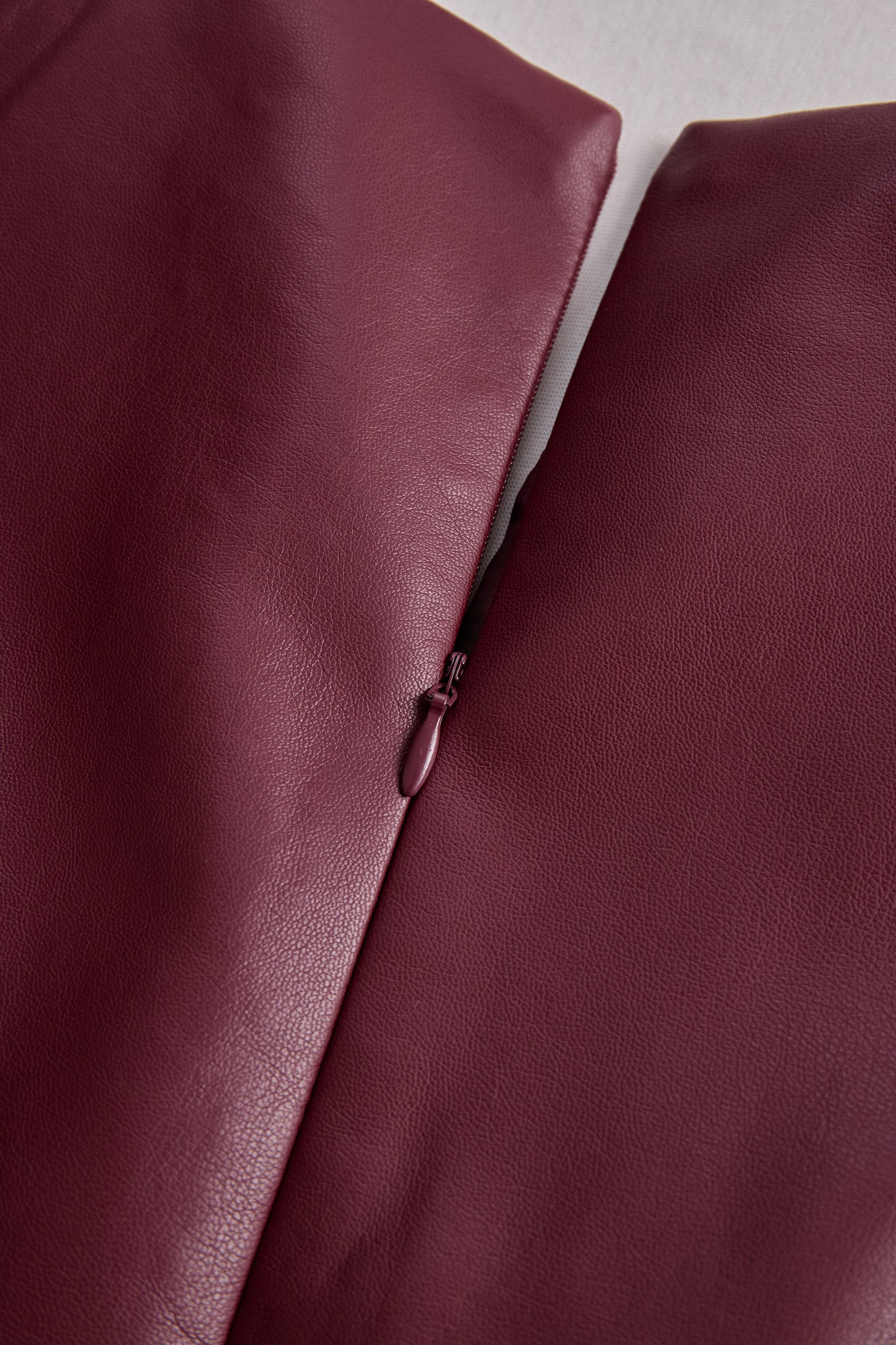 Chic Burgundy Leather Dress