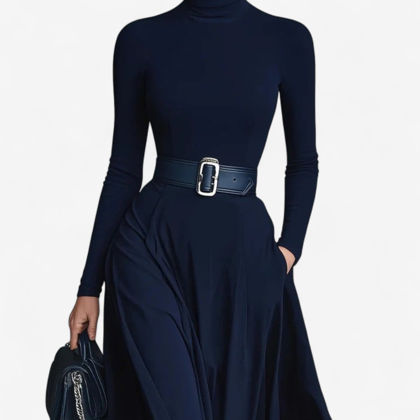 Yvelise™ Robe Maxi à Col Montant