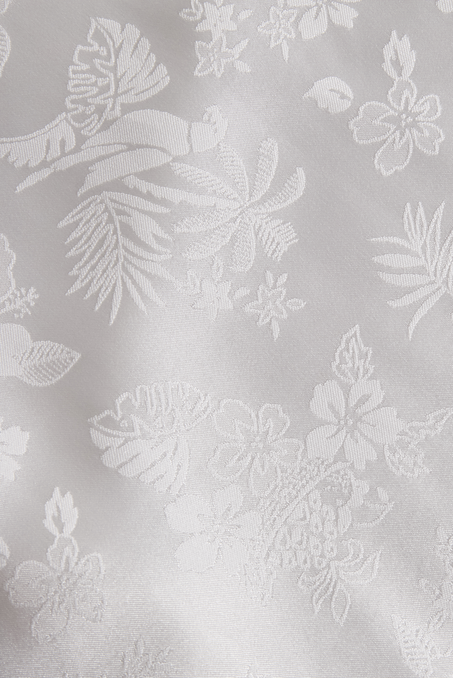 Elegant Ivory Satin Jacquard Shirt