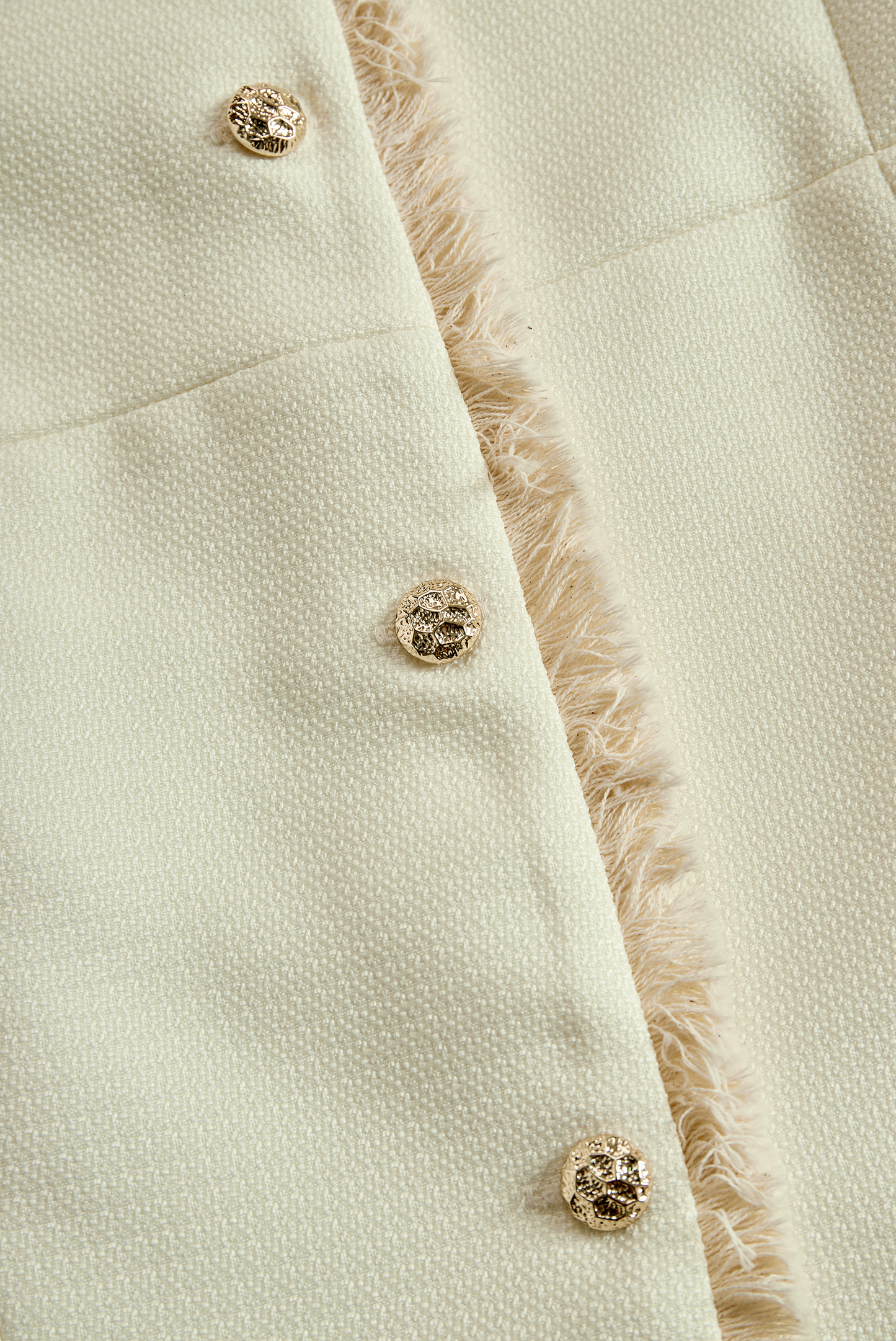 Elegant Cream Textured Blazer With Decorative Trim