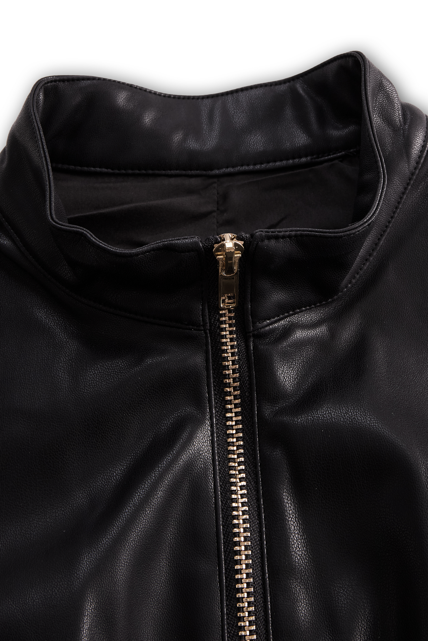 Sleeveless Faux Leather Zippered Romper