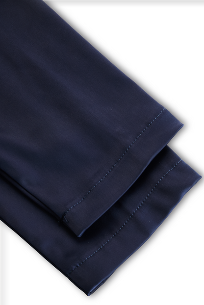 Vintage-Inspired Satin Midi Dress With Draped Collar