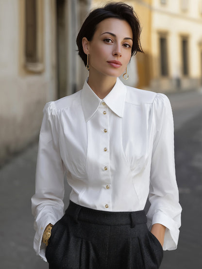 Classic Tailored Button-Down Blouse