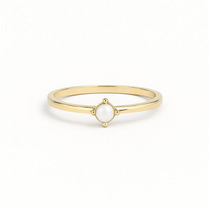 White Stone Gold Ring