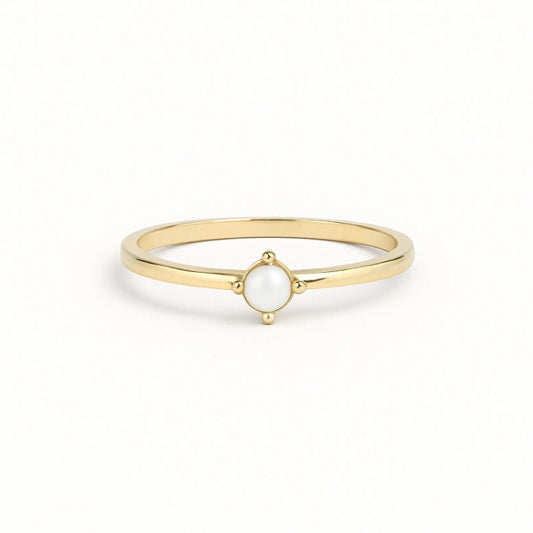 White Stone Gold Ring