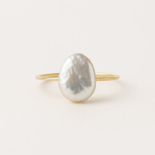 Baroque Pearl Gold Ring