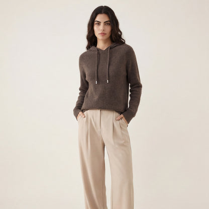 Women's Cashmere Wool Knit Sweater with Hood