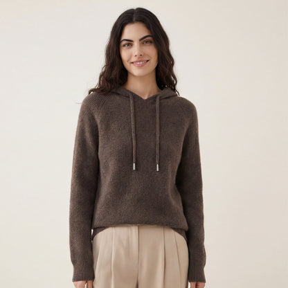 Women's Cashmere Wool Knit Sweater with Hood