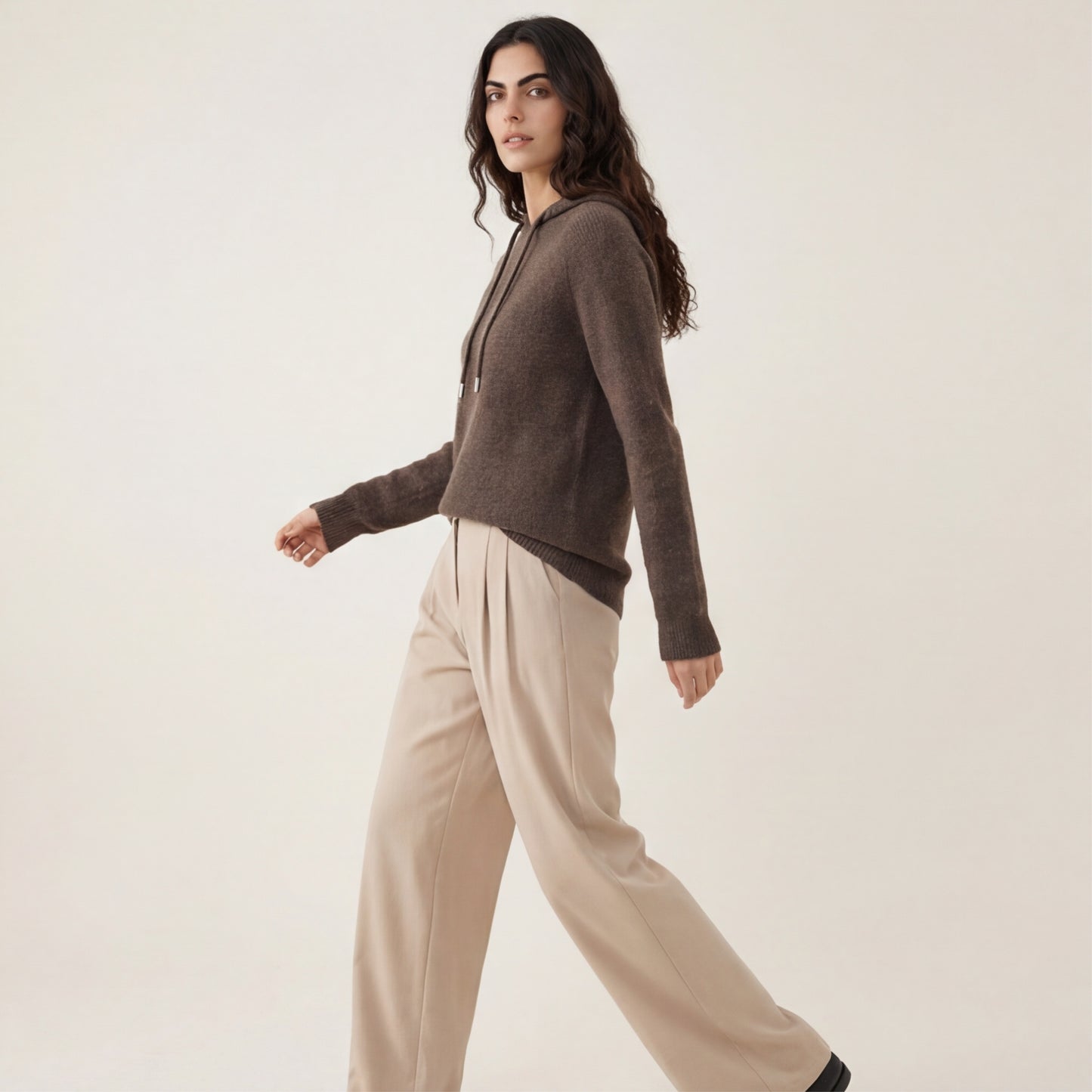 Women's Cashmere Wool Knit Sweater with Hood