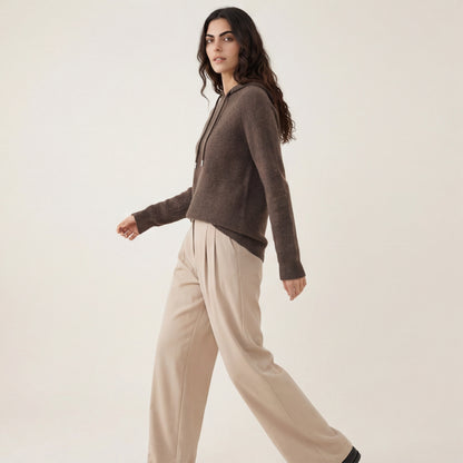 Women's Cashmere Wool Knit Sweater with Hood