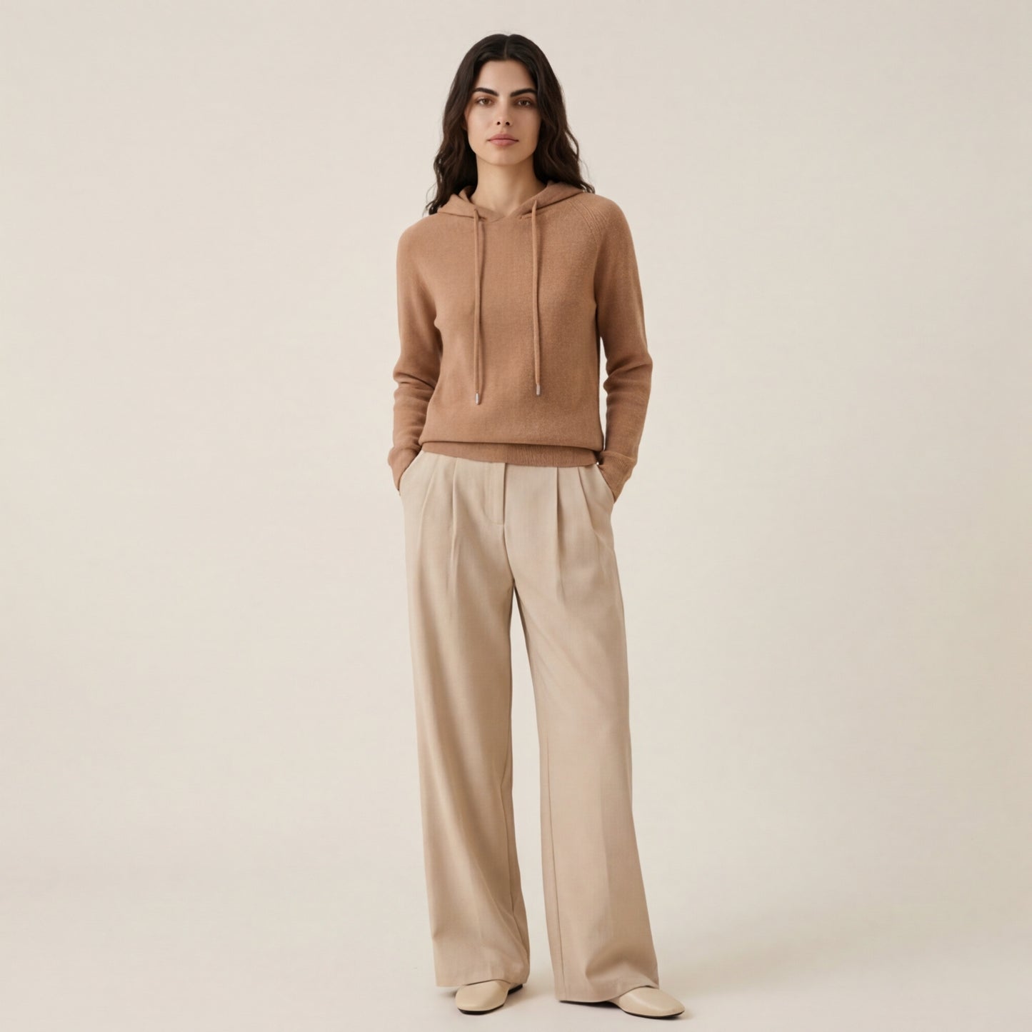 Women's Cashmere Wool Knit Sweater with Hood