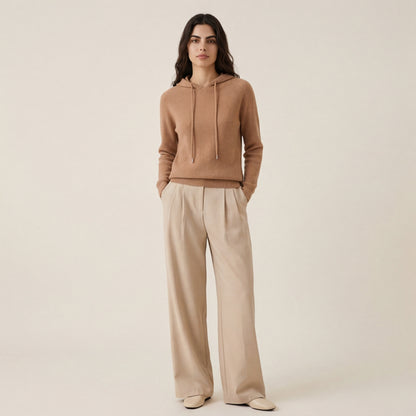 Women's Cashmere Wool Knit Sweater with Hood