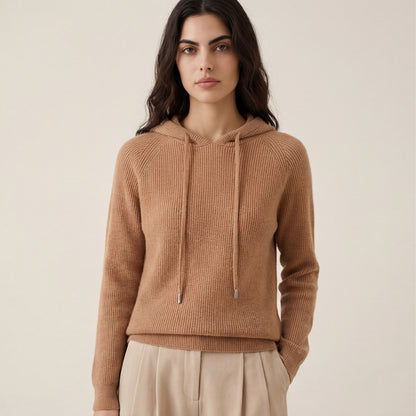 Women's Cashmere Wool Knit Sweater with Hood