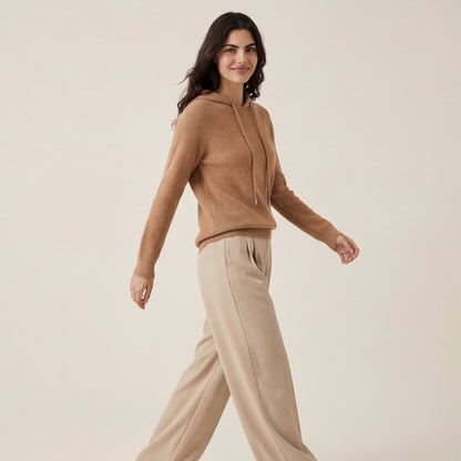 Women's Cashmere Wool Knit Sweater with Hood