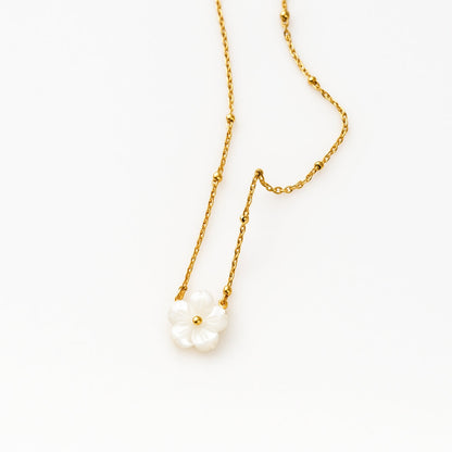 White Petal Gold Necklace