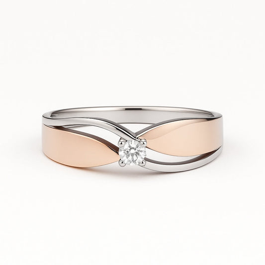 Rose & Silver Zirconia Ring