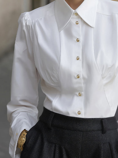 Classic Tailored Button-Down Blouse