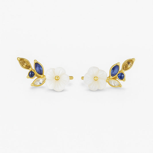Floral Golden Stud Earrings