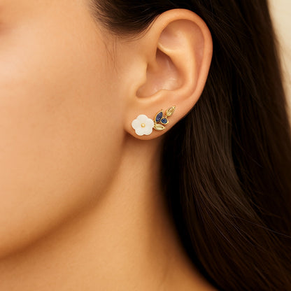 Floral Golden Stud Earrings