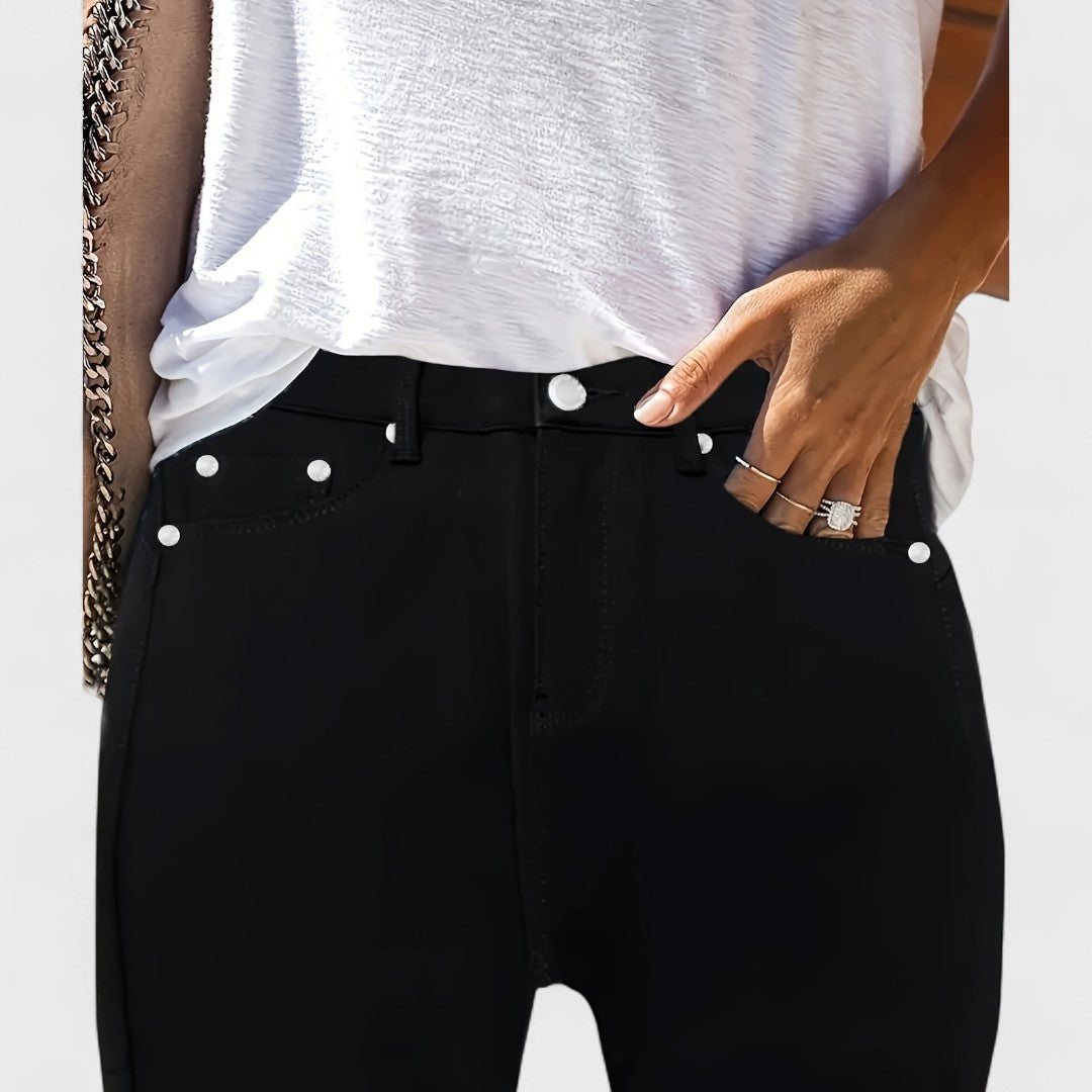 FLORIALE | Jean Noir Taille Haute