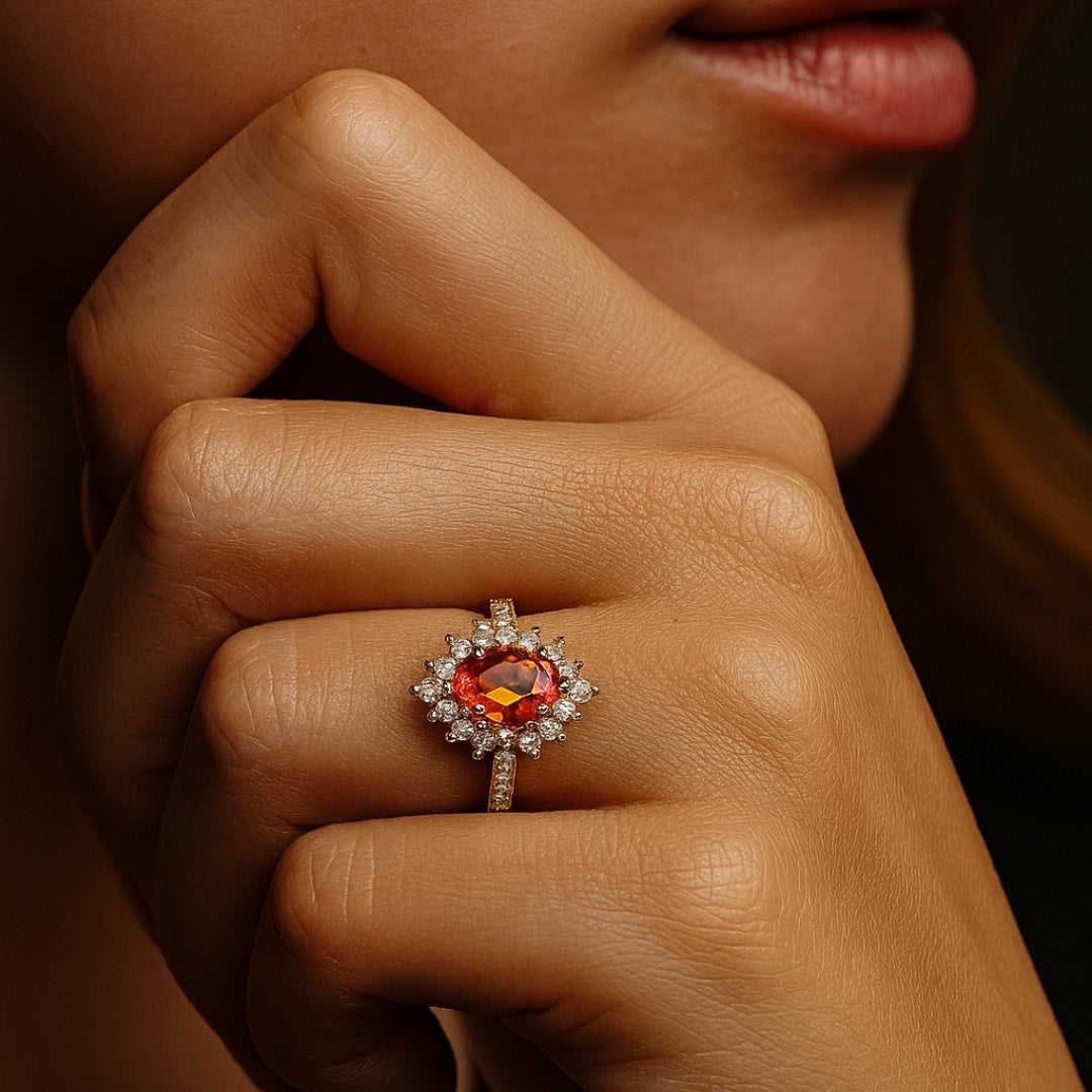 Sunset Halo Ring