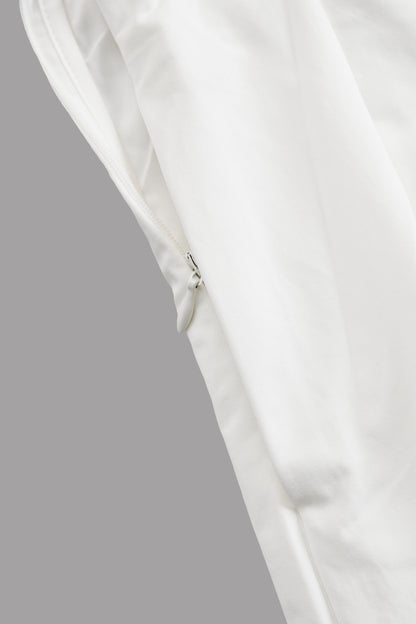 Elegant Plain Belted Shirt Dress With Pleated Skirt