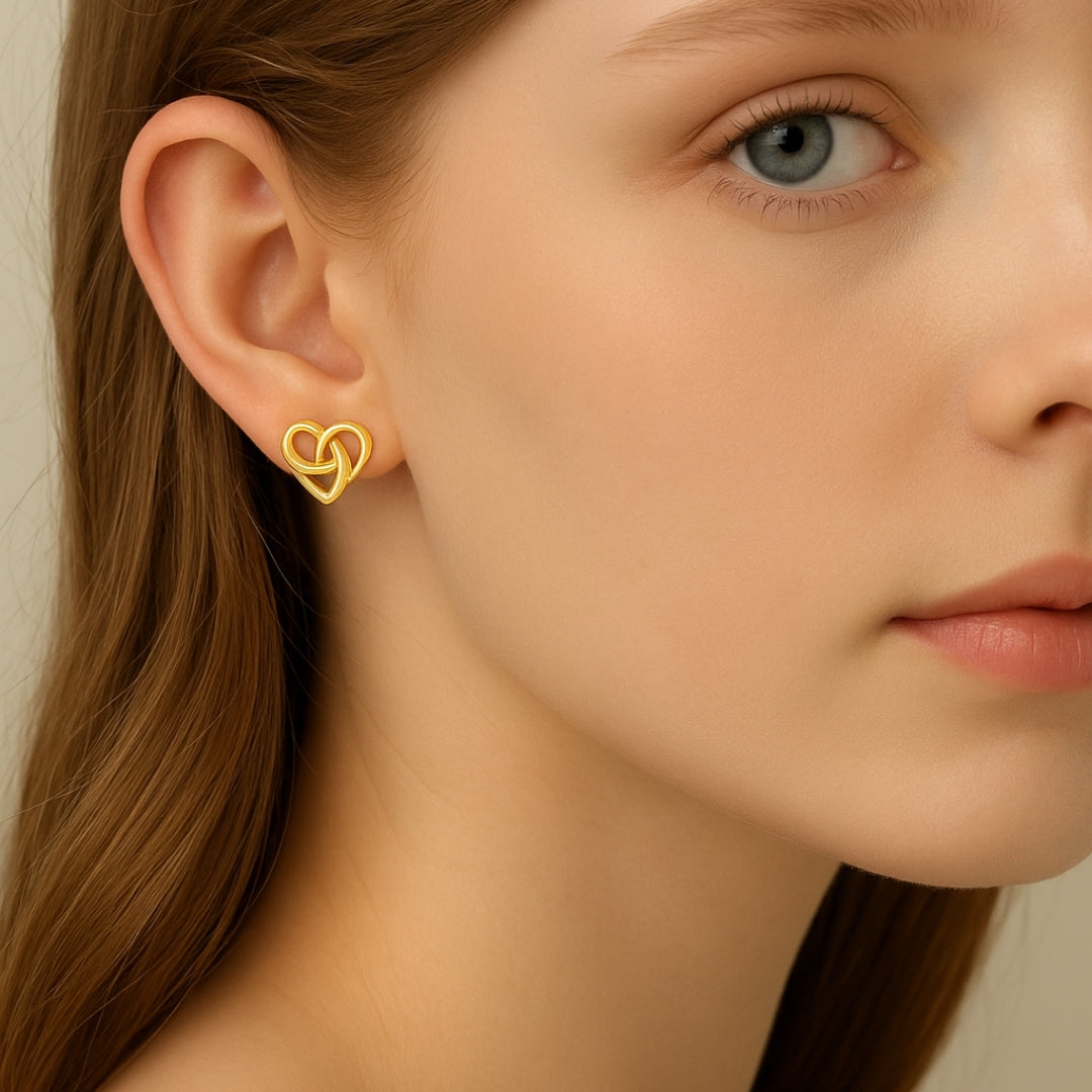 Knot Heart Stud Earrings