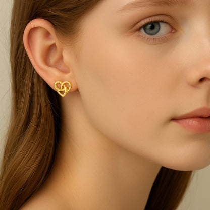 Knot Heart Stud Earrings