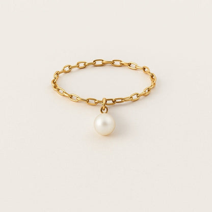 Pearl Chain Gold Ring