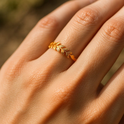 Fern Gold Fine Ring