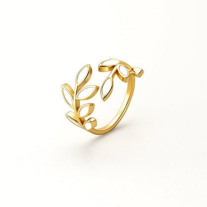 Adjustable Fern Gold Ring