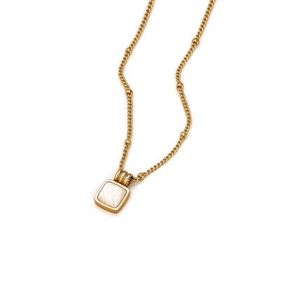 White Stone Gold Necklace