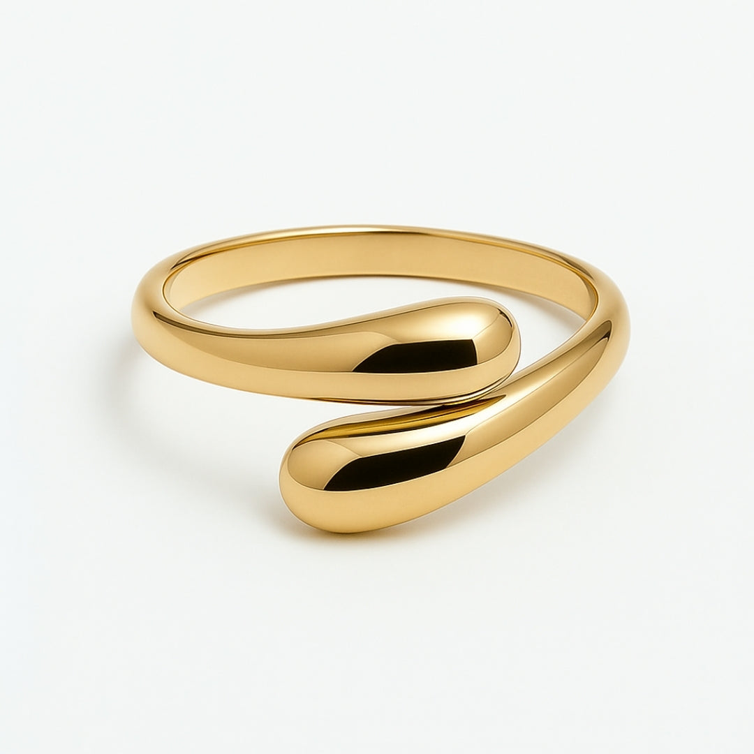 Adjustable Double Drop Gold Ring