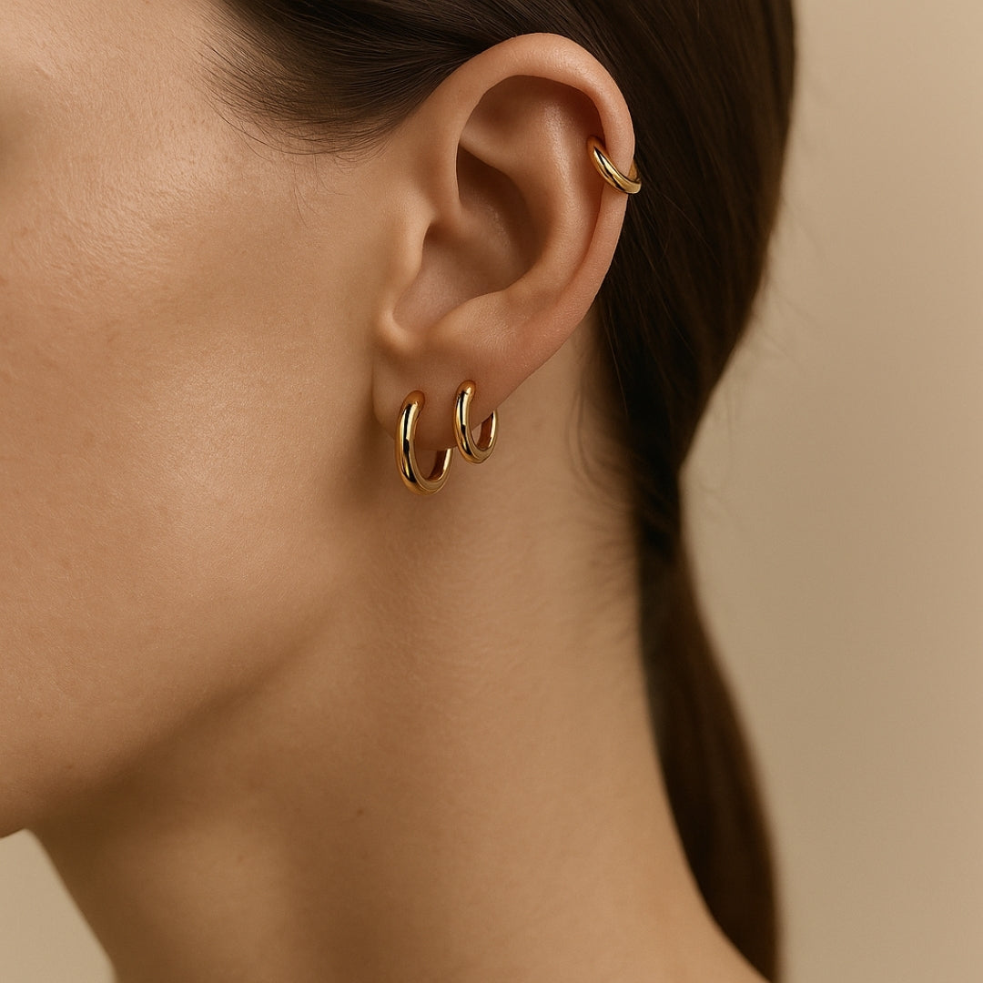 Hoops Trio Gold Earrings