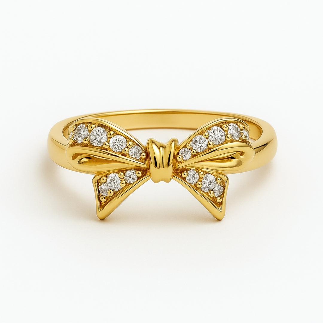 Golden Bright Bow Ring