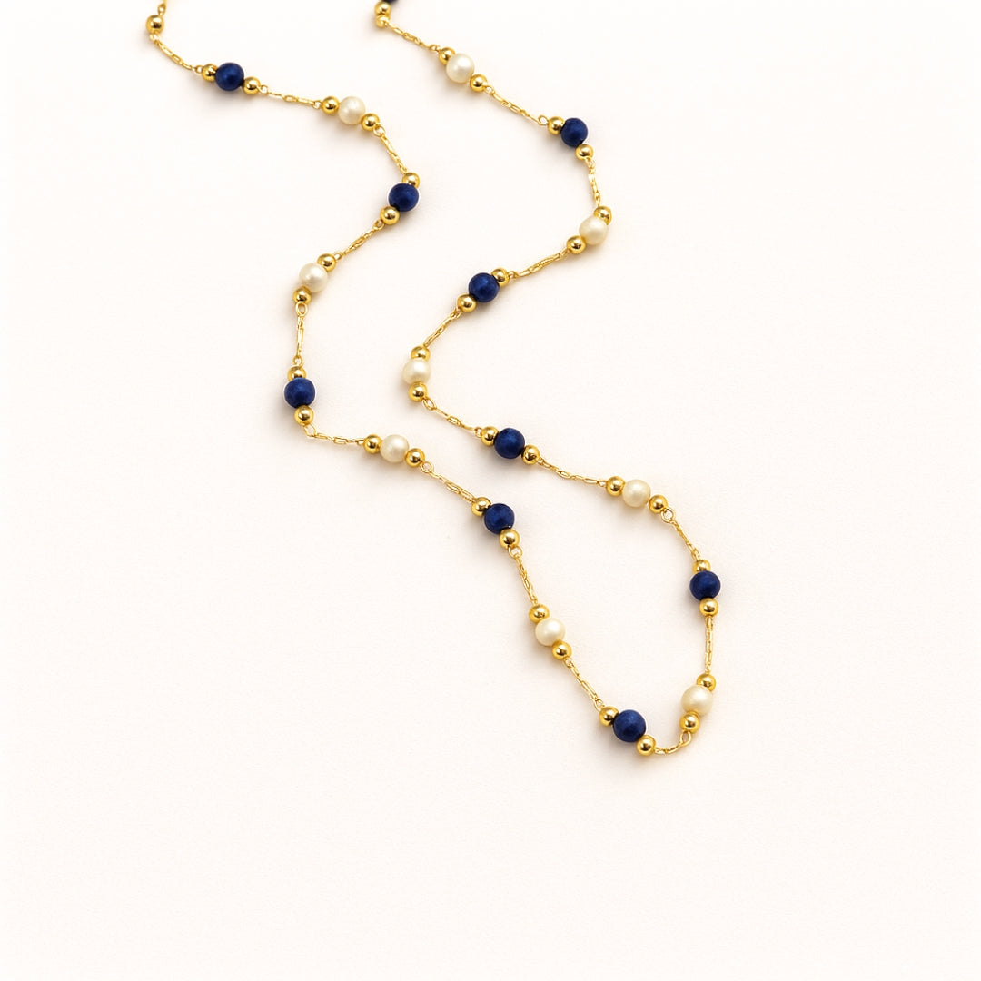 Black & White Pearl Gold Necklace