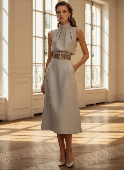 Sophisticated High-Neck Sleeveless Top - Modern Grace