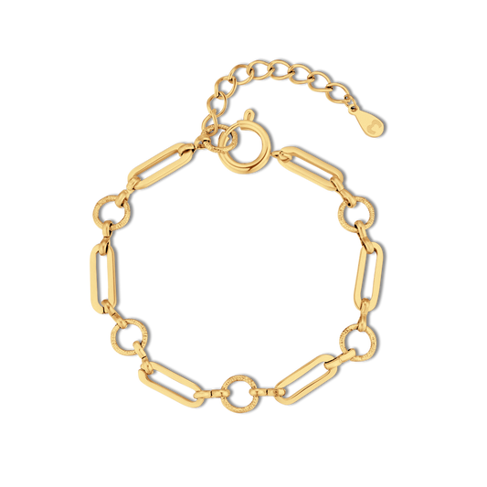 Adjustable Elegant Links and Circles Bracelet