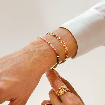 Adjustable Elegant Links and Circles Bracelet