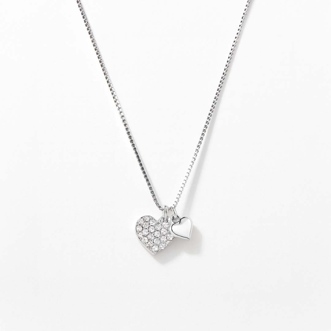 Twin Heart Pendant Necklace