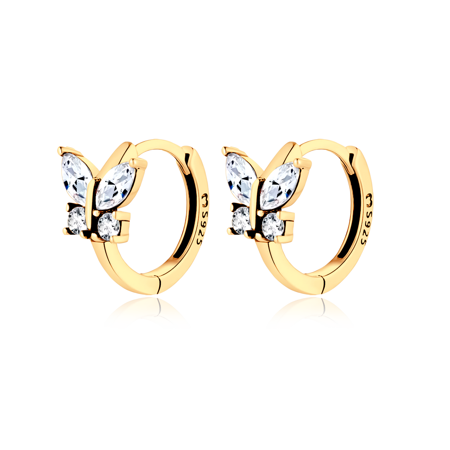 Exquisite Crystal Butterfly Dangle Earrings