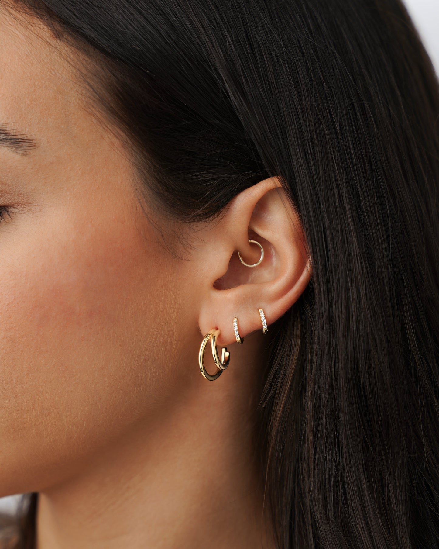 Elegant Triple Hoop Earrings
