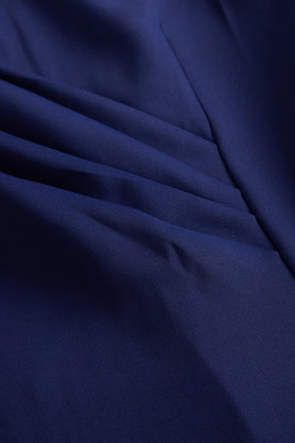 Chic Navy and White Color-Block Sheath Dress