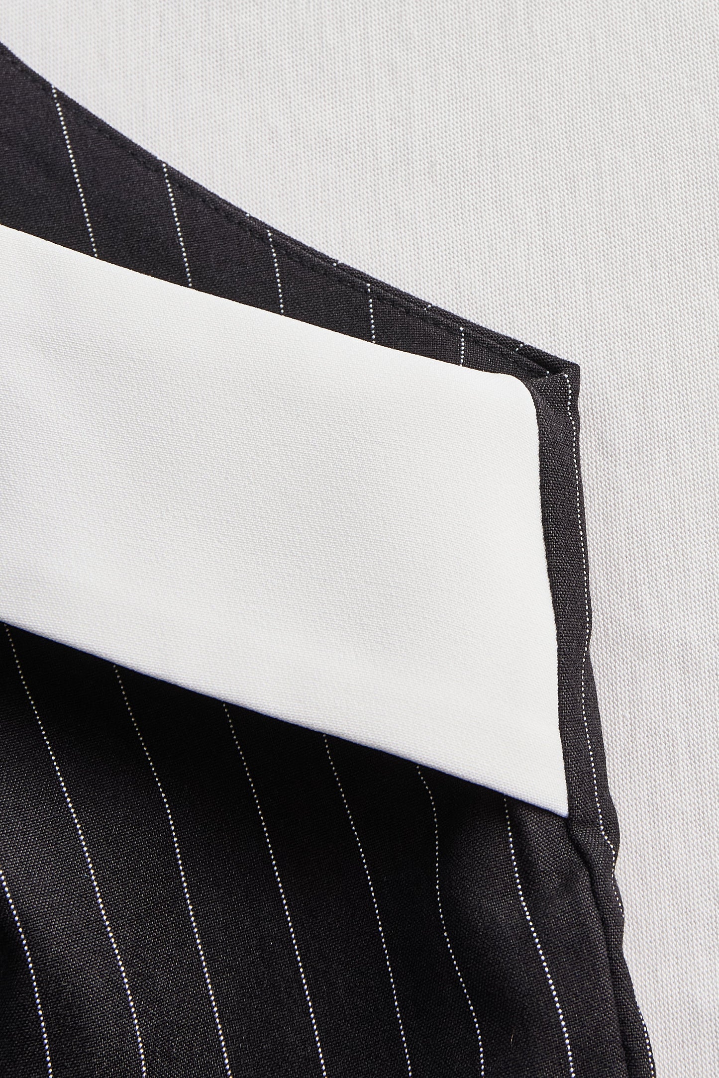 Pinstripe Top With Contrast Collar And Button Front