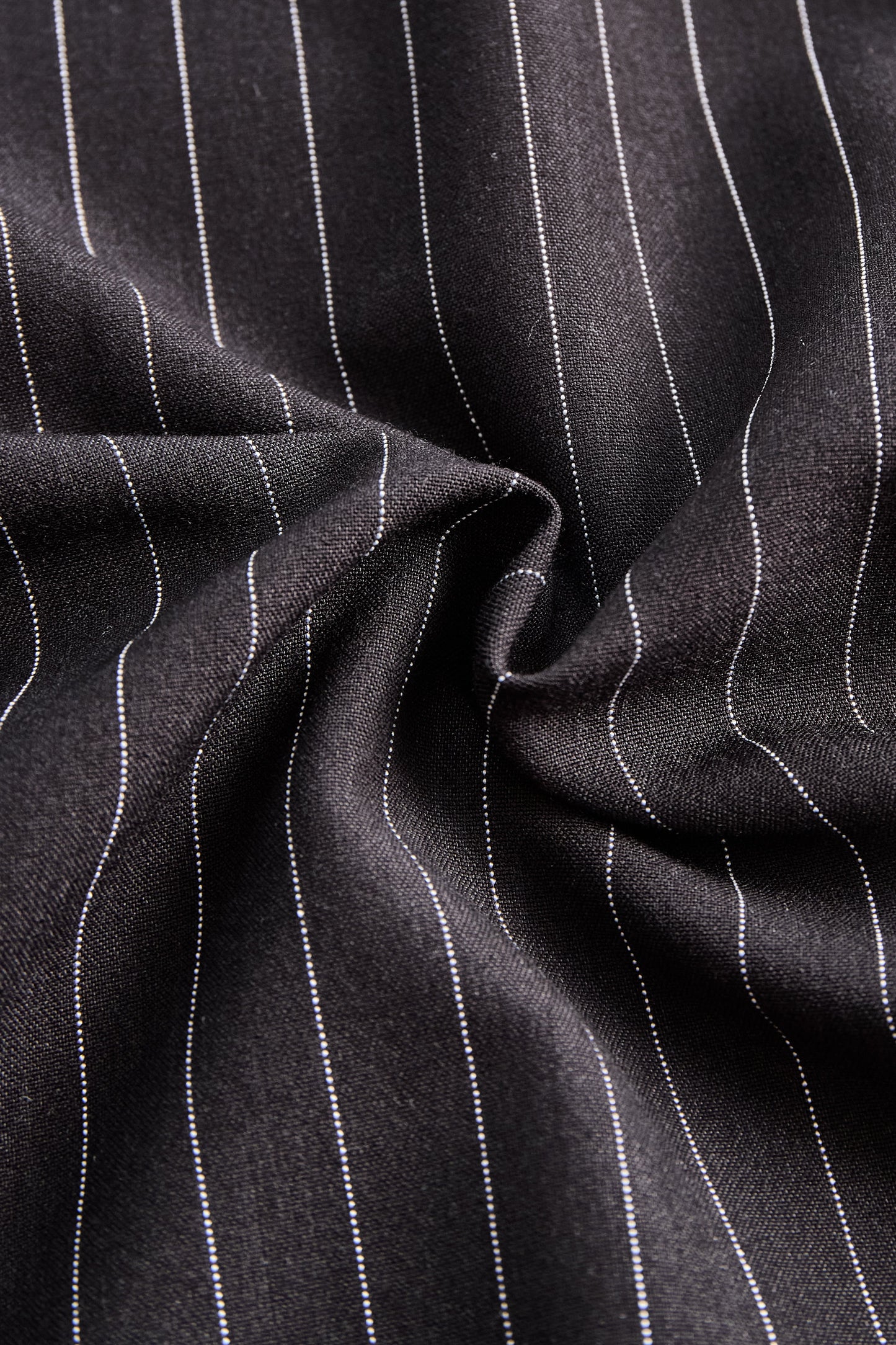 Pinstripe Top With Contrast Collar And Button Front