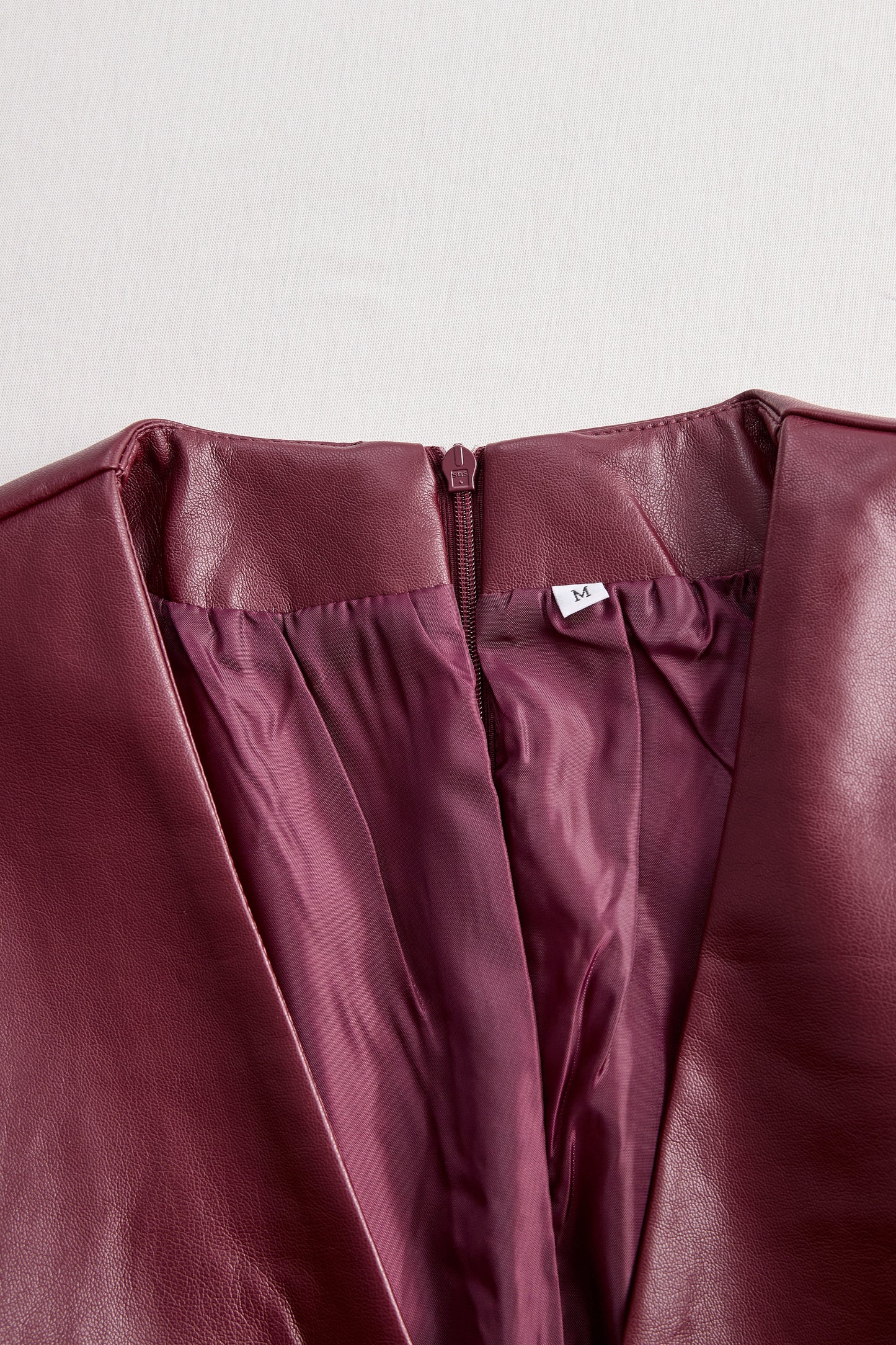 Chic Burgundy Leather Dress
