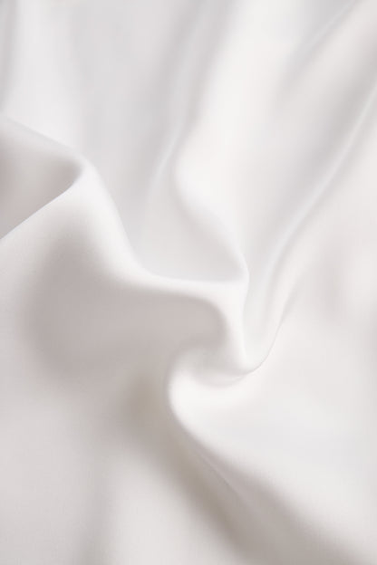 Elegant White Draped Top with Button Detail