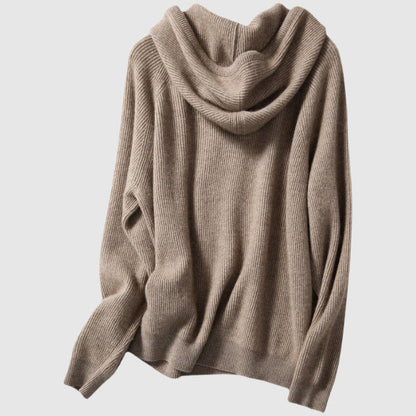 Women's Winter Sweater with Hood in Luxurious Knitted Cashmere