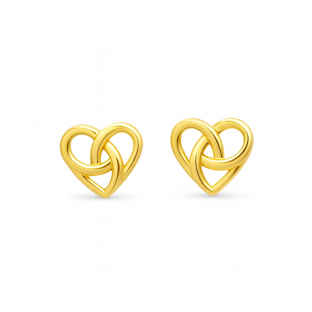 Knot Heart Stud Earrings